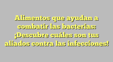 Alimentos que ayudan a combatir las bacterias: ¡Descubre cuáles son tus aliados contra las infecciones!