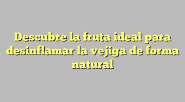 Descubre la fruta ideal para desinflamar la vejiga de forma natural
