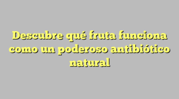 Descubre qué fruta funciona como un poderoso antibiótico natural