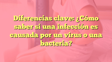 Diferencias clave: ¿Cómo saber si una infección es causada por un virus o una bacteria?
