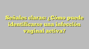 Señales claras: ¿Cómo puede identificarse una infección vaginal activa?