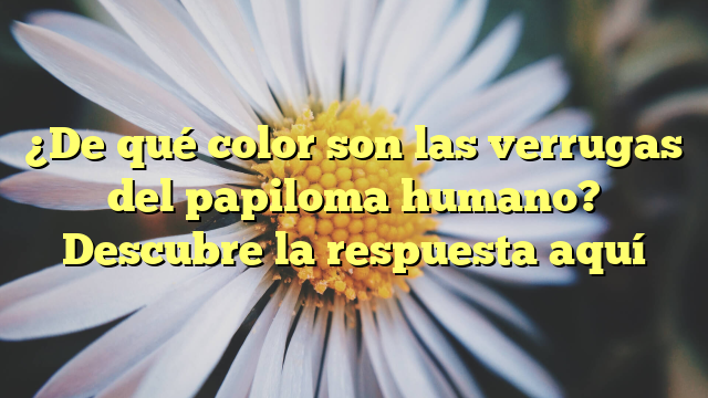 ¿De qué color son las verrugas del papiloma humano? Descubre la respuesta aquí