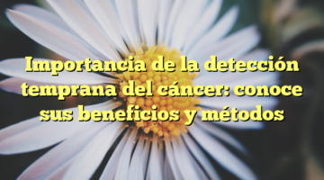 Importancia de la detección temprana del cáncer: conoce sus beneficios y métodos