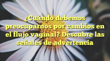 ¿Cuándo debemos preocuparnos por cambios en el flujo vaginal? Descubre las señales de advertencia