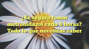 ¿Es seguro tomar metronidazol cada 8 horas? Todo lo que necesitas saber