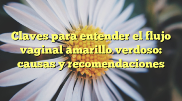 Claves para entender el flujo vaginal amarillo verdoso: causas y recomendaciones