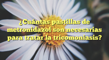¿Cuántas pastillas de metronidazol son necesarias para tratar la tricomoniasis?