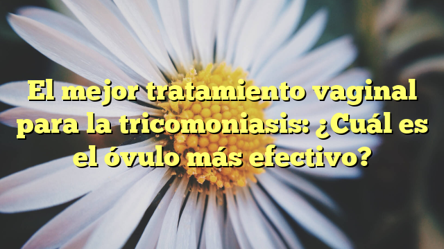 El mejor tratamiento vaginal para la tricomoniasis: ¿Cuál es el óvulo más efectivo?