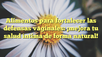 Alimentos para fortalecer las defensas vaginales: ¡mejora tu salud íntima de forma natural!