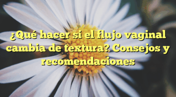 ¿Qué hacer si el flujo vaginal cambia de textura? Consejos y recomendaciones