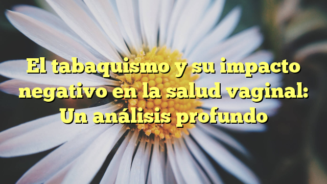 El tabaquismo y su impacto negativo en la salud vaginal: Un análisis profundo