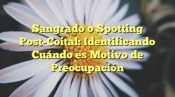 Sangrado o Spotting Post-Coital: Identificando Cuándo es Motivo de Preocupación