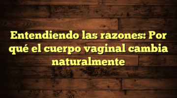 Entendiendo las razones: Por qué el cuerpo vaginal cambia naturalmente